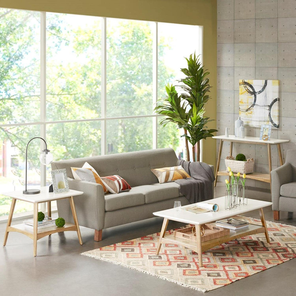 Madison Park Parker Coffee Table with White and Natural Finish MP120-1063