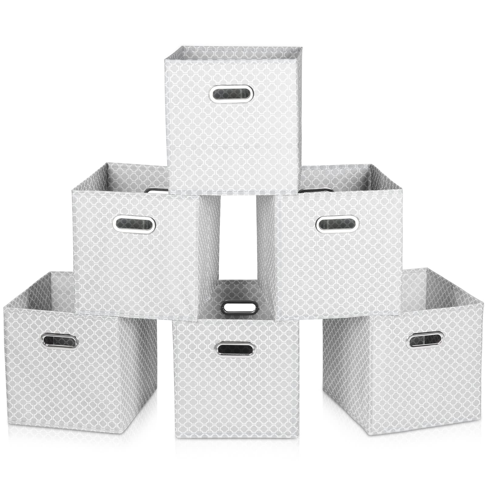 SEVENDOME Fabric Cloth Storage Bins,Fabric Cube Organizer with Dual Handles Foldable Cube Storage Baskets for Home Bedroom Stora