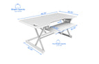 Rocelco 46" Large Height Adjustable Standing Desk Converter with Double Monitor Mount BUNDLE - Quick Sit Stand Up Computer Workstation Riser - Retractable Keyboard Tray - White (R DADRW-46-DM2)