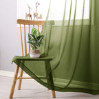 Dwcn Faux Linen Ombre Sheer Curtains - Gradient Semi Voile Drapes Bedroom And Living Room Curtains, Set Of 2 Grommet Top Window
