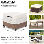 Solotoo Patio Ottoman Cover Waterproof Square Outdoor Ottoman Cover,25W X 25D X 18H Inches Patio Furniture Covering Protector Ou