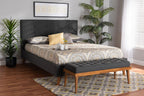 Baxton Studio Valencia Dark Grey Fabric Upholstered Queen Size Bedroom Set
