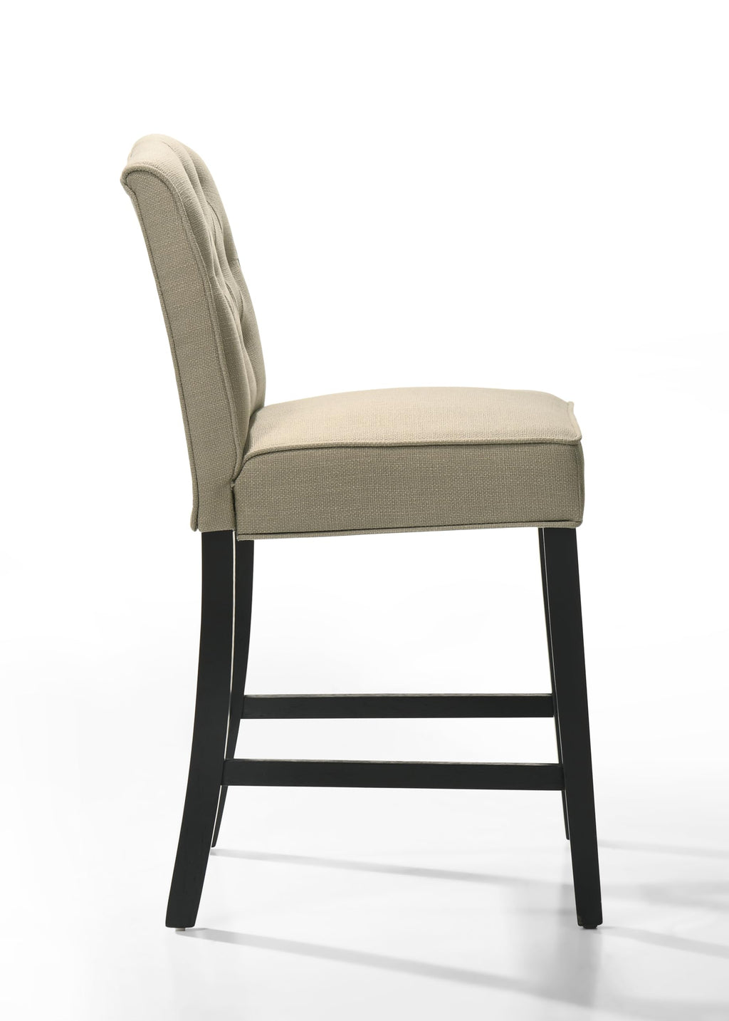 LILOLA LIVING Jasper Set of 2 Beige Fabric Counter Height Chairs with Black Finish Legs