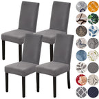 HZDHCLH Grey Chair Covers for Dining Room 4 Pack,Stretch Spandex Chair Slipcovesr Set of 4,Washable Anti-dust Chair Seat Cover f
