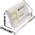 Hezong Business Card Holder, Clear Acrylic Business Card Display Stand For Desk -1 Slot Horizontal Placement 1 Pack (1 Slot-H)