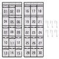 2 Pack Numbered Classroom Headphone Storage Organizer with 30 Pockets,White