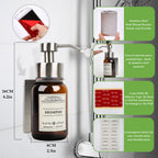 Nobtou Glass Soap Dispenser With Pump And Drill-Free Wall Mount Holder,8.5 Oz Shampoo And Conditioner Dispenser,Dish Soap Dispen