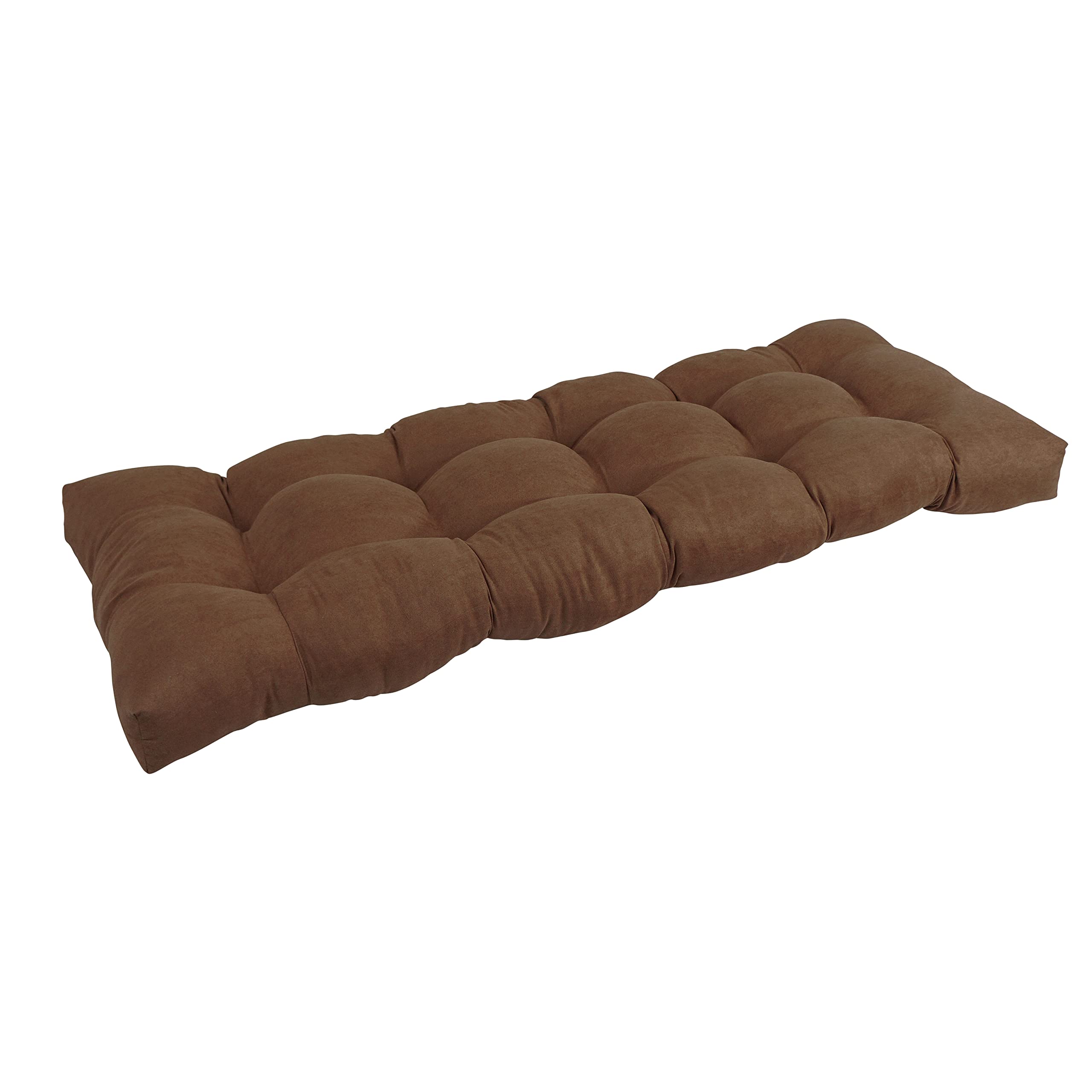 Blazing Needles Microsuede Tufted Bench Cushion, 46 x 19, Chocolate