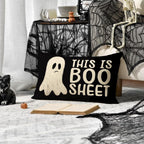 Aacors Halloween Pillow Cover 12X20 Inch Ghost Funny Halloween Saying Decoration Holiday Farmhouse Pillow Case Decor For Home So