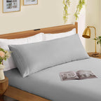 Horbaunal 2 Pack Microfiber Body Pillow Covers Light Grey Body Pillow Cases With Envelope Closure, 1800 Thread Count Soft & Shri
