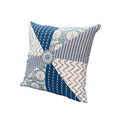 TUP The Urban Port Throw 18 x 18 Square Accent Pillows, Geometric Pattern, Soft Cotton Cover, Set of 2, Blue, White, 2 Count
