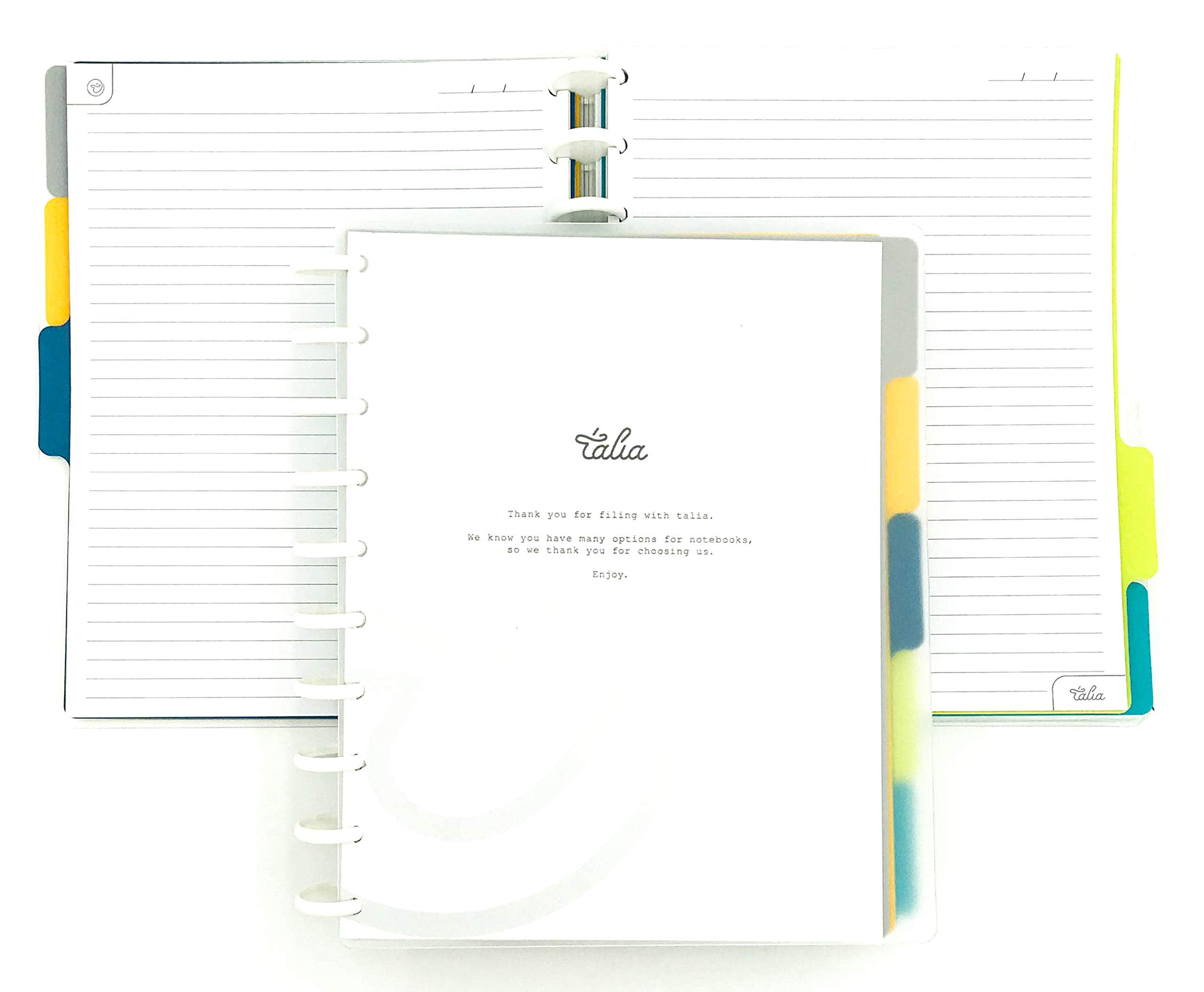 Talia Discbound Notebooks, Planner, Customizable, (Clear, Junior (5.5In X 8.5In))