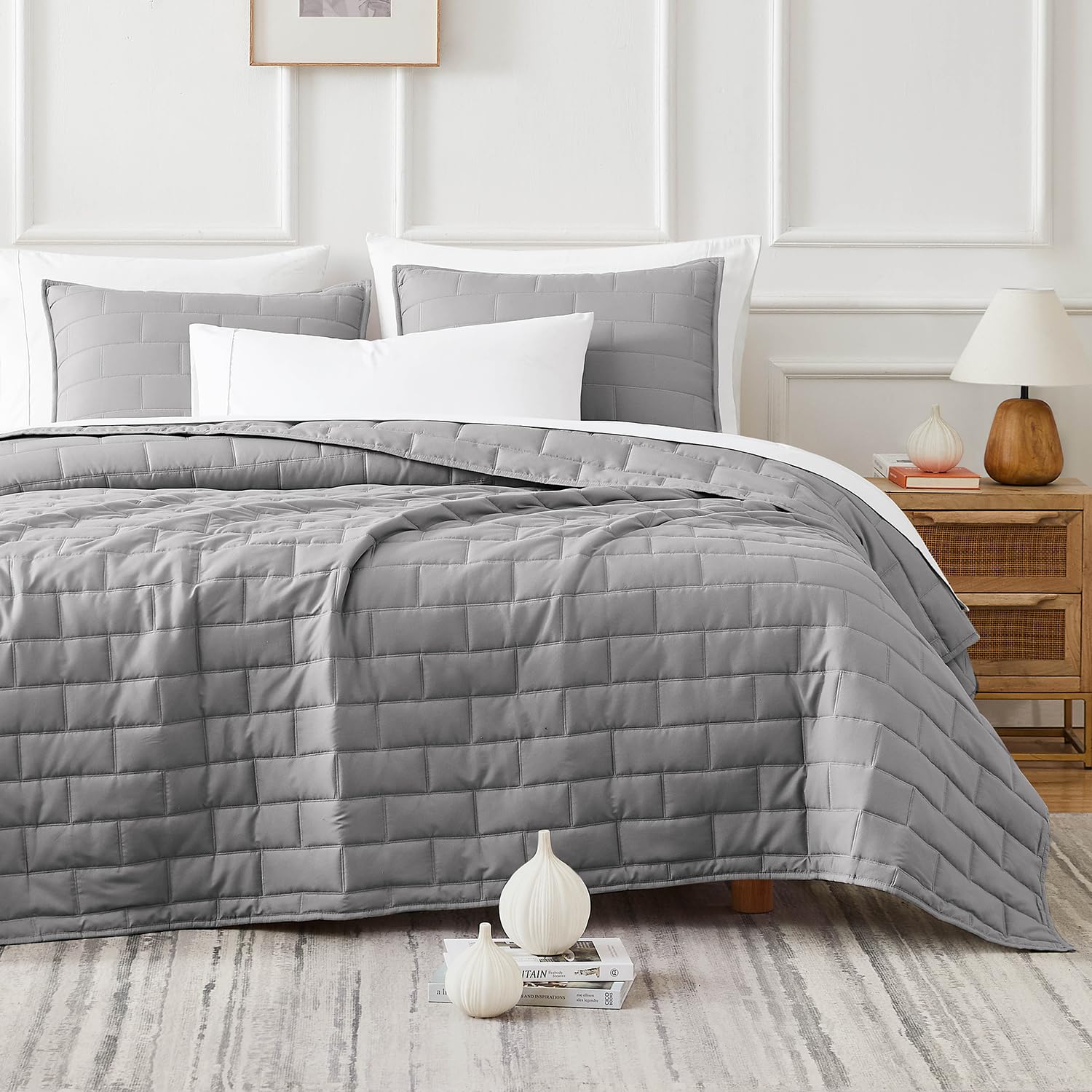 Southshore Fine Living, Inc. Oversized King Quilt Bedding Set, Brickyard Collection, King/California King Quilt Set With 2 Shams
