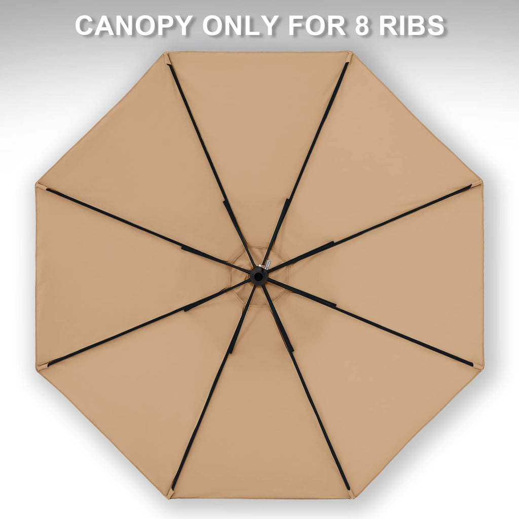 Mastercanopy Patio Umbrella 9 Ft Replacement Canopy For 8 Ribs-Beige