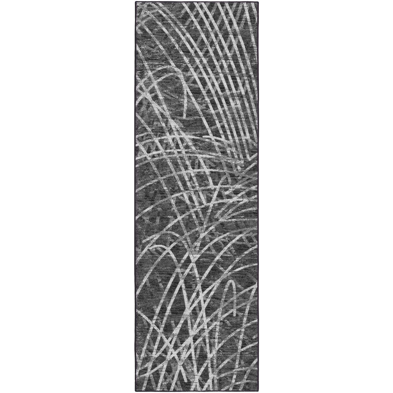 Winslow Wl2 Black Transitional Rug Runner 2' 6" X 12'