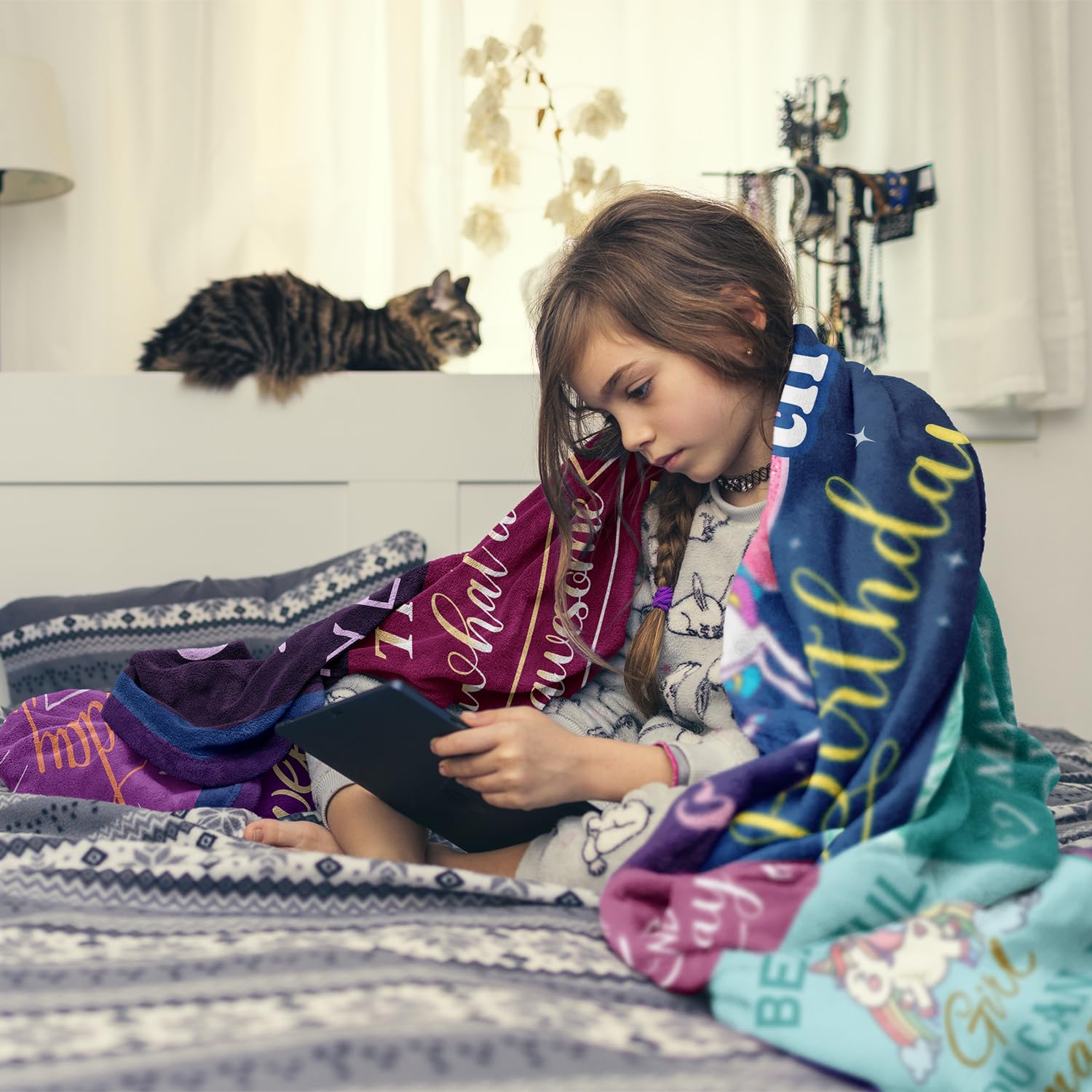 Solzien Gifts For 9 Year Old Girls Blanket 60''X50'', 9 Year Old Girl Gifts, 9 Year Old Girl Birthday Gift Ideas, Birthday Gifts