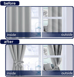 Hiasan Sliver Grey Curtains 45 Inch Long, Light Blocking Thermal Insulated Rod Pocket & Back Tab Blackout Drapes Sewn With Tieba