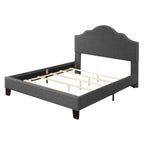 Wallace & Bay Kirby Upholstered Bed with Nailhead, King, Dark Gray