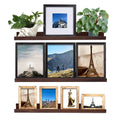 MBYD Floating Shelves 3 Same Dimensions, 24 Inch Deep Walnut Solid Wooden Shelves for Wall, Wall Mount Picture Ledge Wall Shelf 