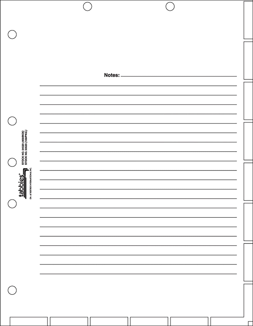 Tabbies, Tab54520, Medical Chart Index Divider Sheets, 400 / Box , White
