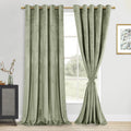 DWCN Velvet Curtains Extra Wide - Super Soft Luxury Thick Grommet Tieable Window Treatments Room Darkening Privacy Protect Drape