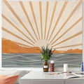 Apdidl Boho Tapestry Wall Hanging for Bedroom Aesthetic, Bohemian Sun Sunrise Sea Vintage Tapestries for Living Room, Retro Hipp