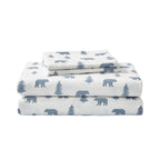 Eddie Bauer - Queen Sheets, Cotton Flannel Bedding Set, Brushed For Extra Softness, Cozy Home Decor (Bears & Trees, Queen)