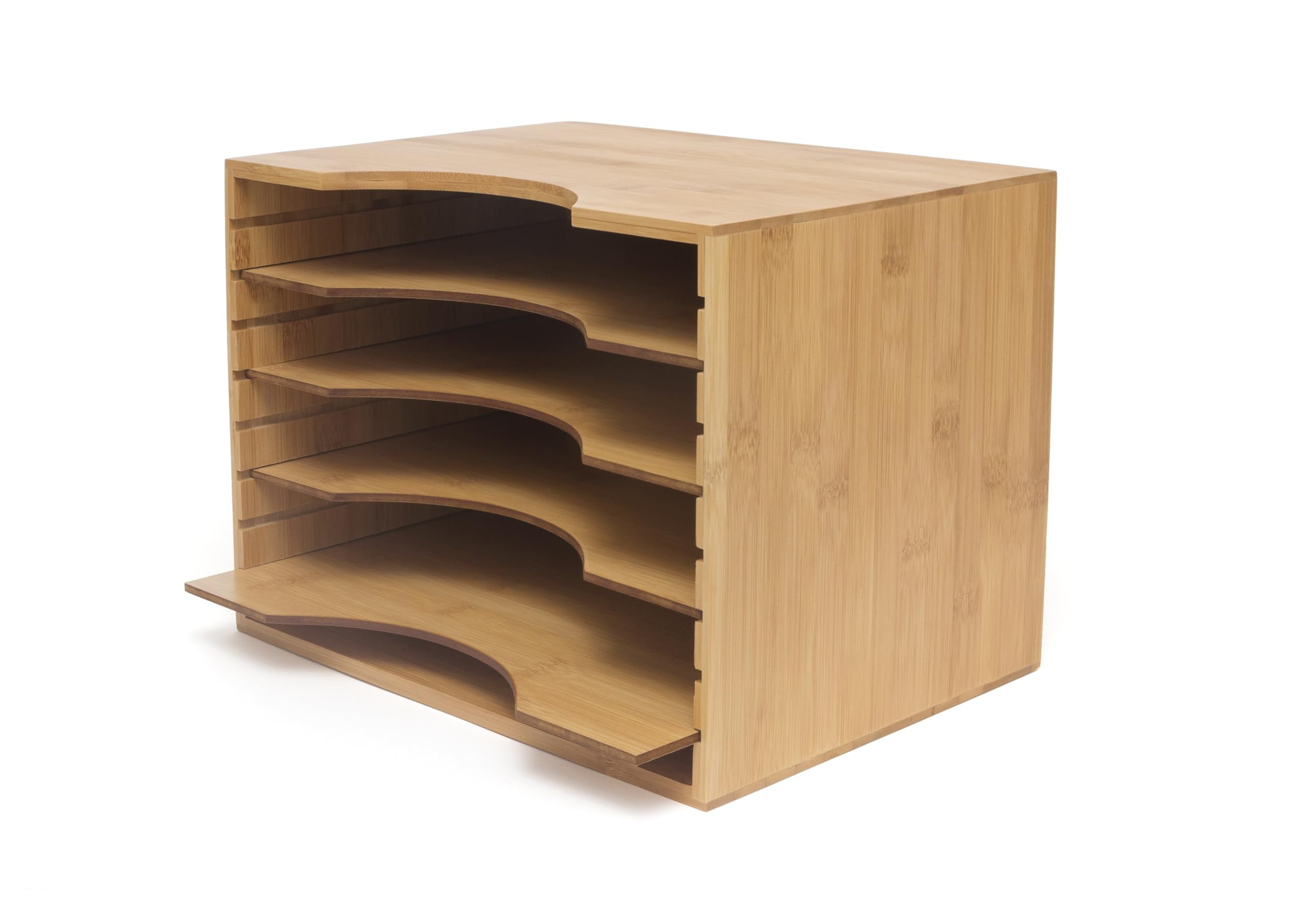 Lipper International 811 Bamboo Wood File Organizer with 4 Dividers, 12 3/4 x 9 1/4 x 9 1/2