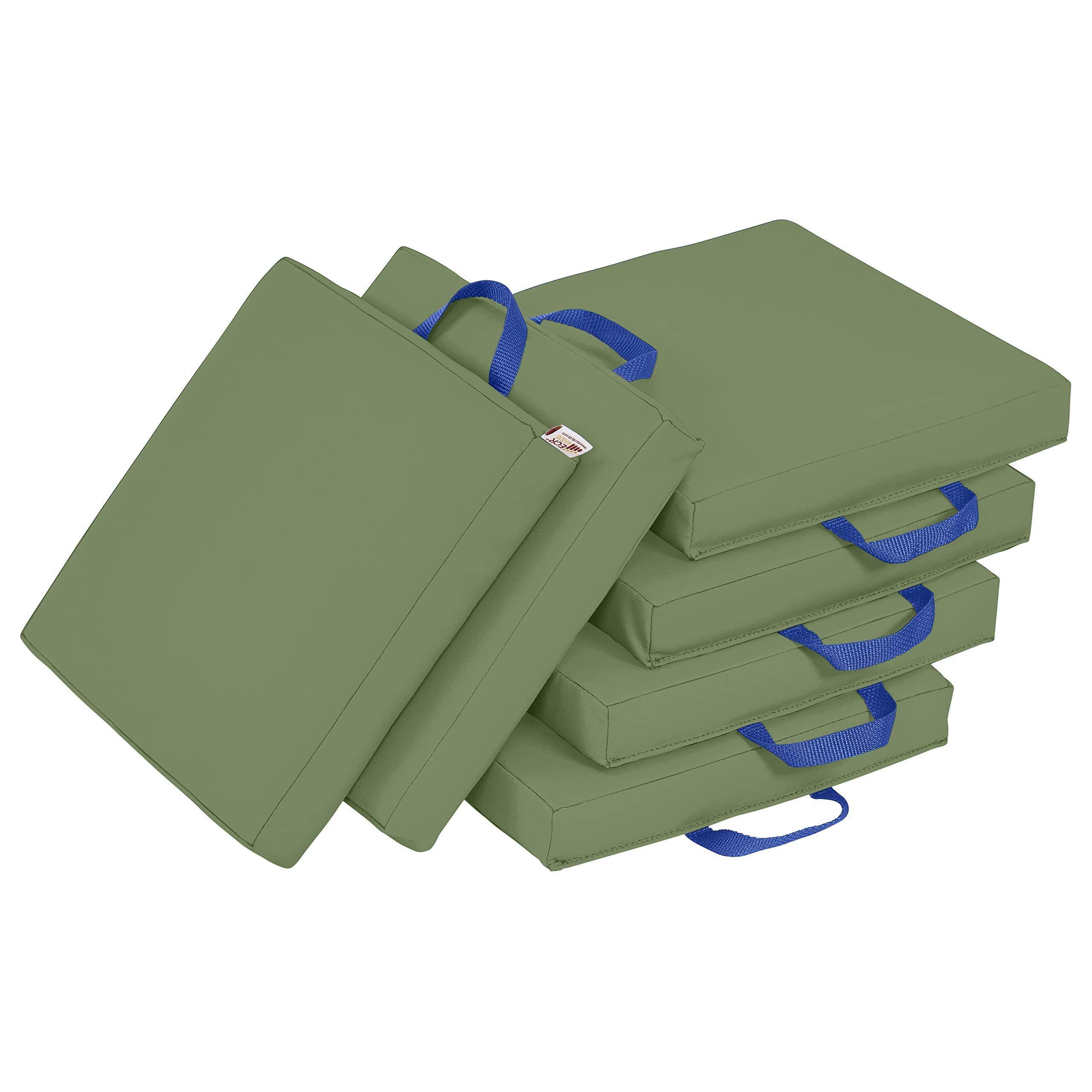 ECR4Kids SoftZone Floor Cushions, Square, Flexible Seating, Hunter Green, 6-Piece