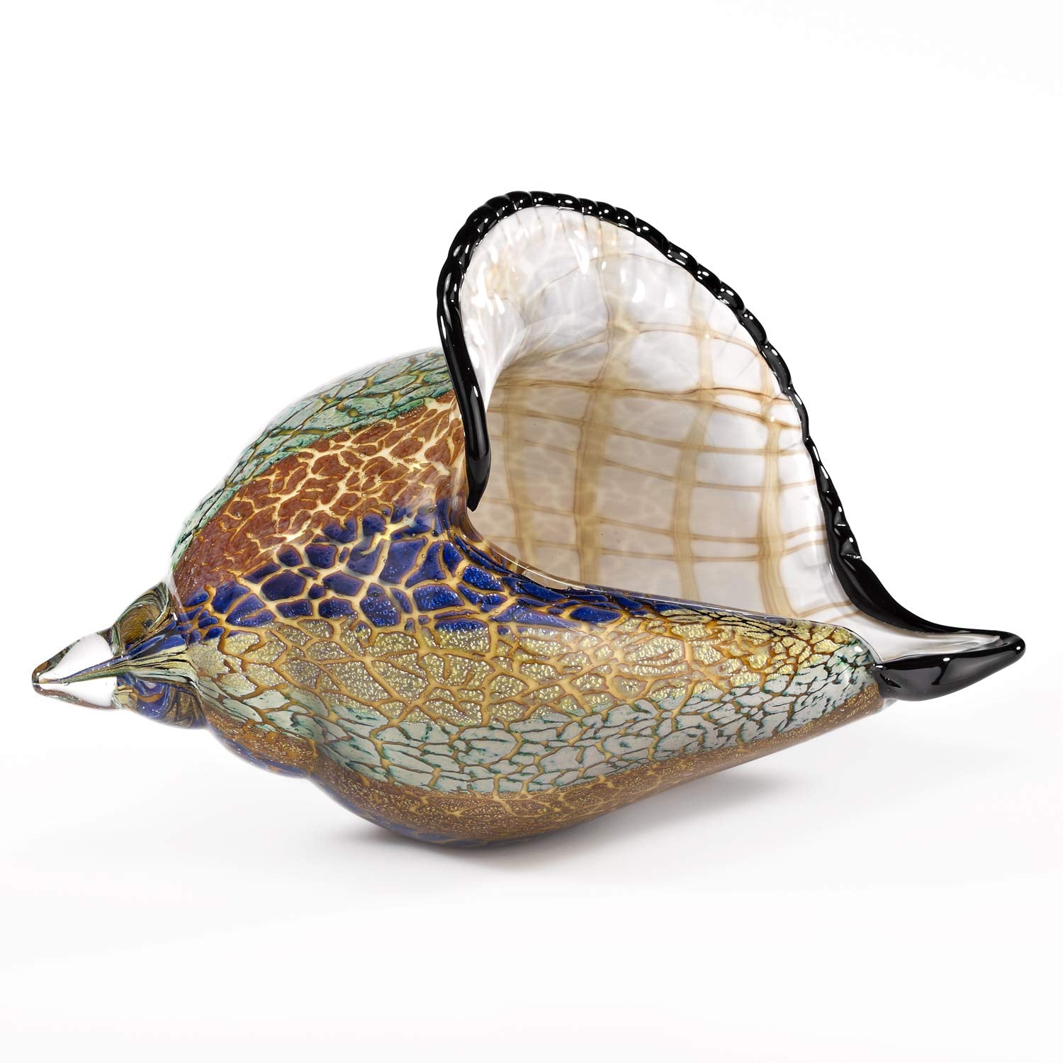 HomeRoots 9 Multicolor Large Conch Shell Art Glass