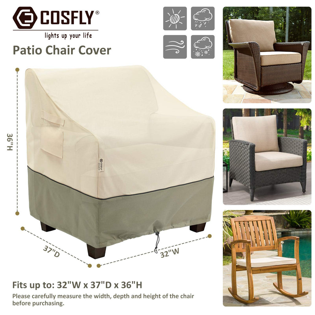 Cosfly Outdoor Furniture Patio Chair Covers Waterproof Clearance, Lounge Deep Seat Cover, Lawn Furnitures Covers Fits Up To 32W X 37D X 36H Inches(2 Pack)