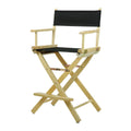 Casual Home 24 Directors Chair Natural Frame with Black Canvas, Counter Height