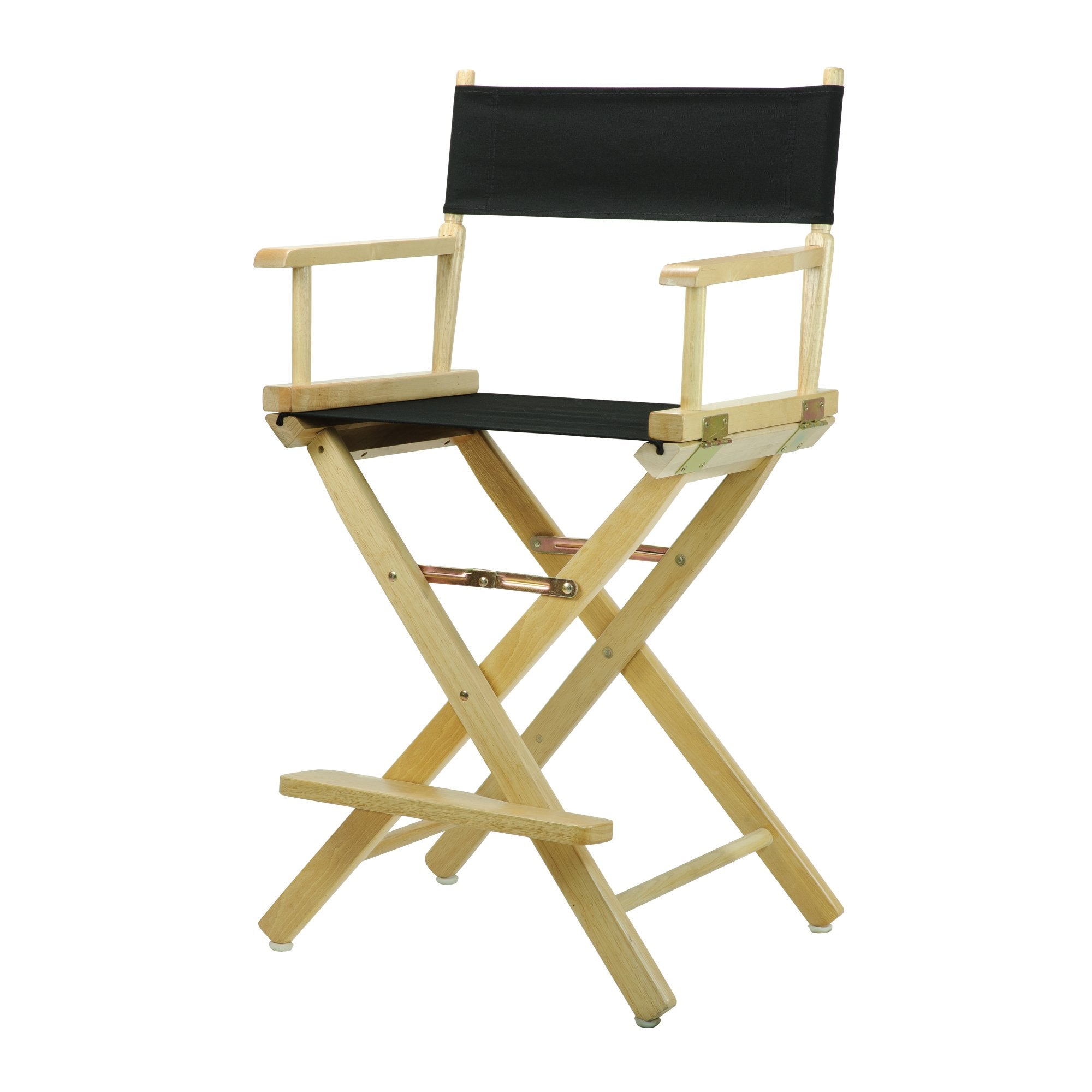 Casual Home 24 Directors Chair Natural Frame with Black Canvas, Counter Height