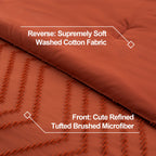 Litanika Burnt Orange King Comforter Set, 3 Pieces Lightweight Terracotta Rust Boho Fall Tufted Bedding Sets, Down Alternative C