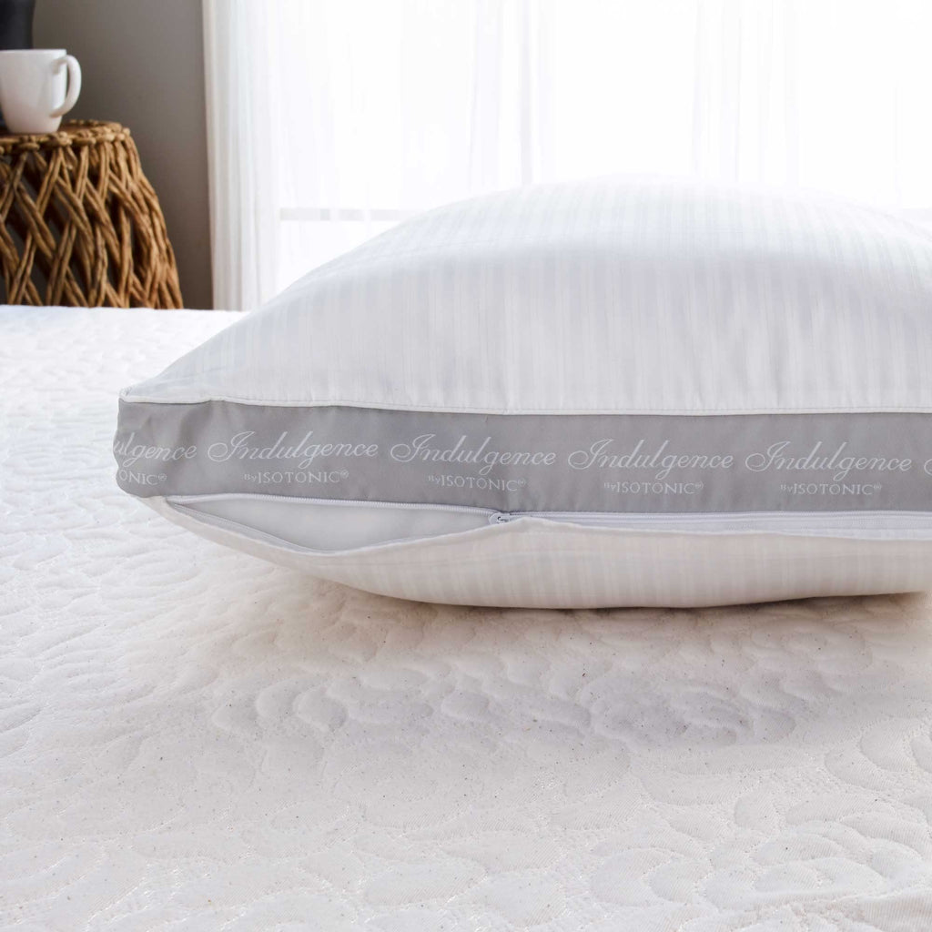 Isotonic Synthetic Down Pillow for Side Sleepers - White Stripe - Standard/Queen
