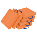 ECR4Kids SoftZone Floor Cushions, Square, Flexible Seating, Orange, 6-Piece