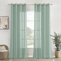 Homemonde Transparent Sheer Cotton Pack Of 4 Curtains Long Door 10 Feet Solid Texture Drapes Panels With Stainless Steel Top Eye