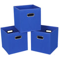 SEVENDOME Fabric Cloth Storage Bins,Fabric Cube Bins Organizer with Dual Handles Foldable Cube Storage Baskets for Home Bedroom 