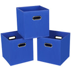 SEVENDOME Fabric Cloth Storage Bins,Fabric Cube Bins Organizer with Dual Handles Foldable Cube Storage Baskets for Home Bedroom 