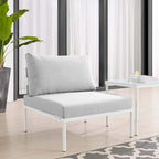 Modway EEI-4960-GRY-GRY Harmony Outdoor Patio Aluminum Armless Chair, Gray Gray