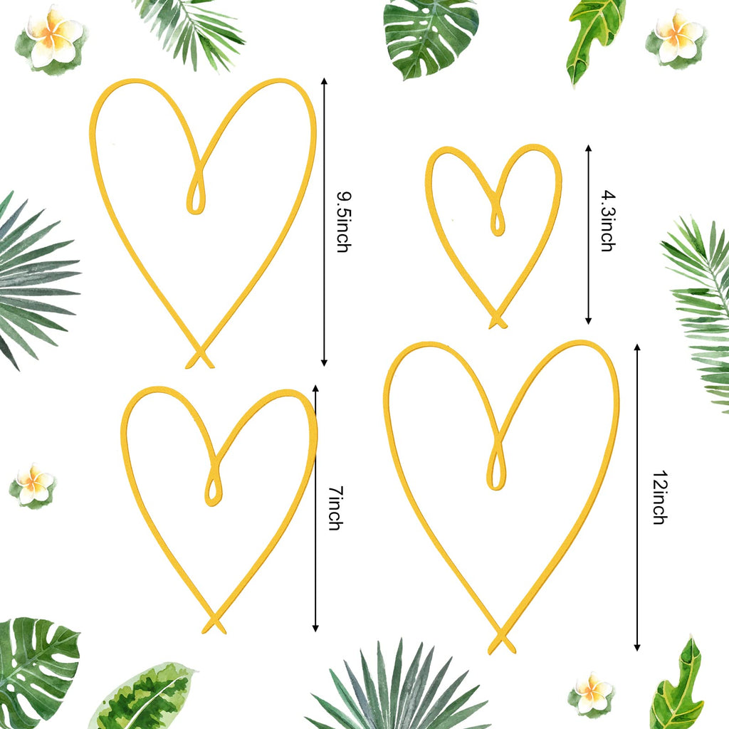 4 Pieces Metal Heart Wall Art Decor Heart Wall Decor Love Heart Wall Decoration Metal Heart Wall Sign Metal Wall Ornaments For B