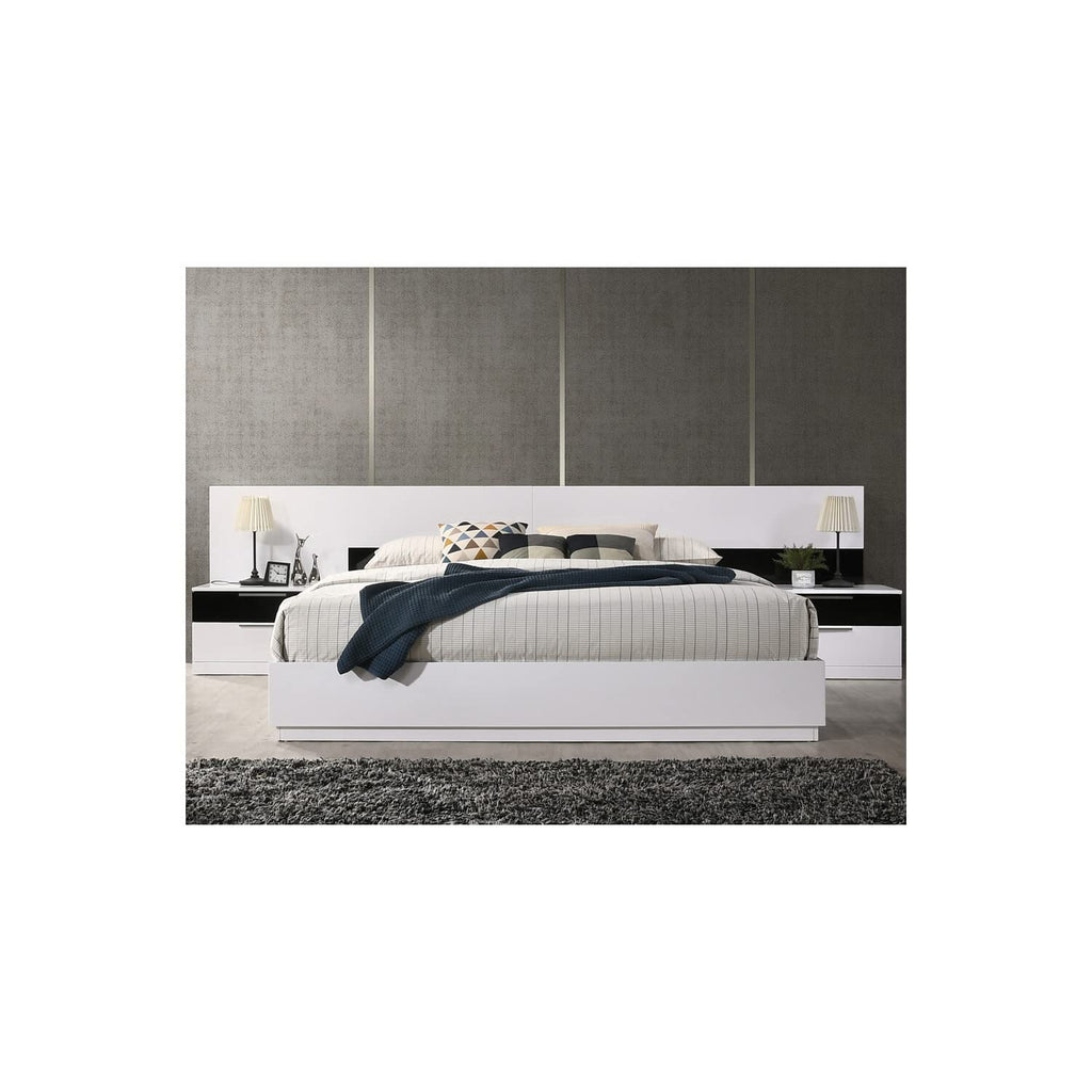 Best Master Bahamas 2-Drawer Poplar Wood Bedroom Nightstand In Black/White