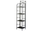 International Caravan Wicker Resin 4-Tier Folding Baker Rack In Chocolate, Brown