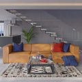 Modway Mingle Vegan Leather 3-Piece Sectional Sofa in Tan