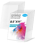 Xydstay 12Pack 8.5X11 Acrylic, L Shape Clear Plastic, Menu Holder, Unbreakable Table Sign Holder For Restaurant, Office, School,