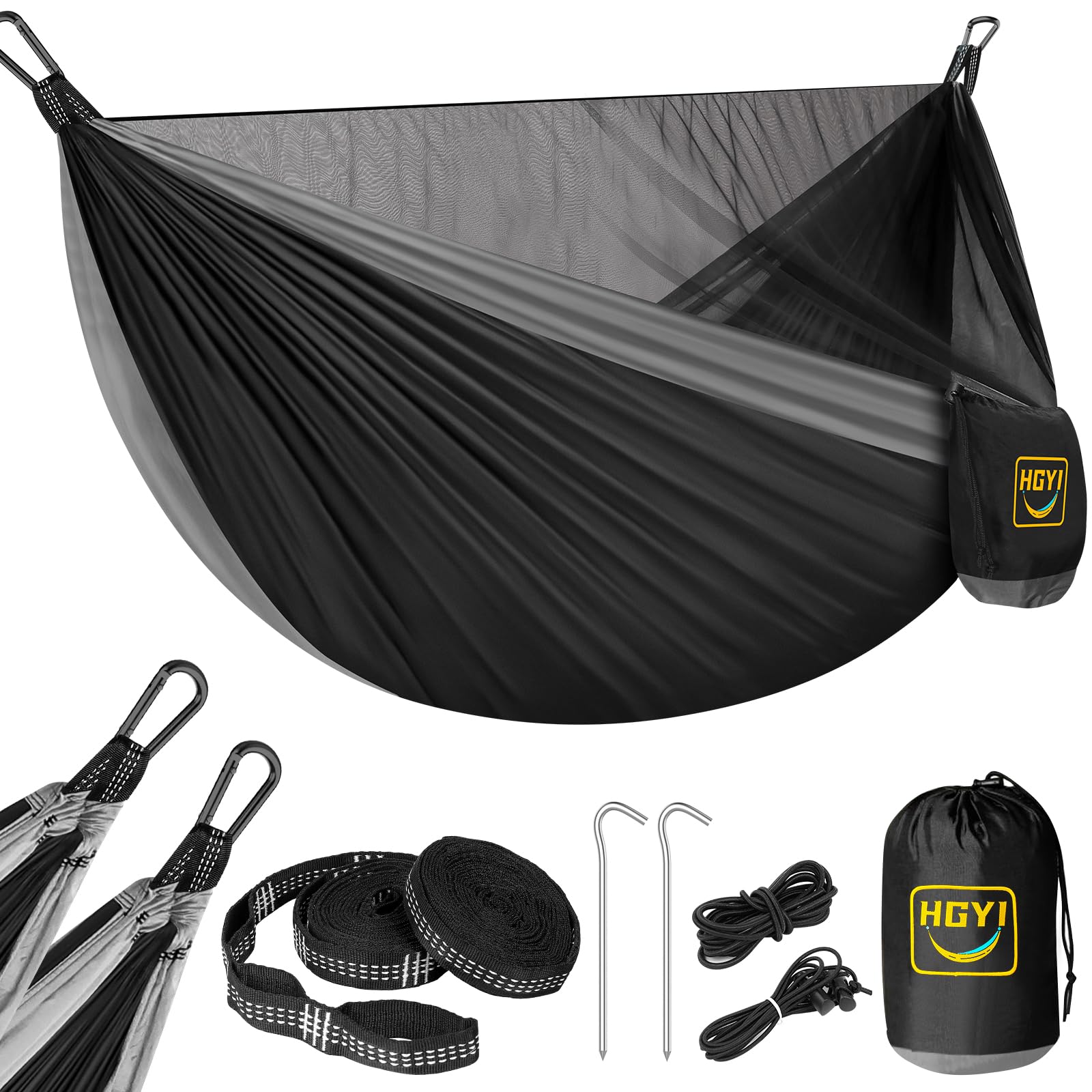Camping Hammock Mosquito Net,Double & Single Portable Hammocks Hammocks With 2 Tree Straps,Hammock Tent For Travel Camping,Campi