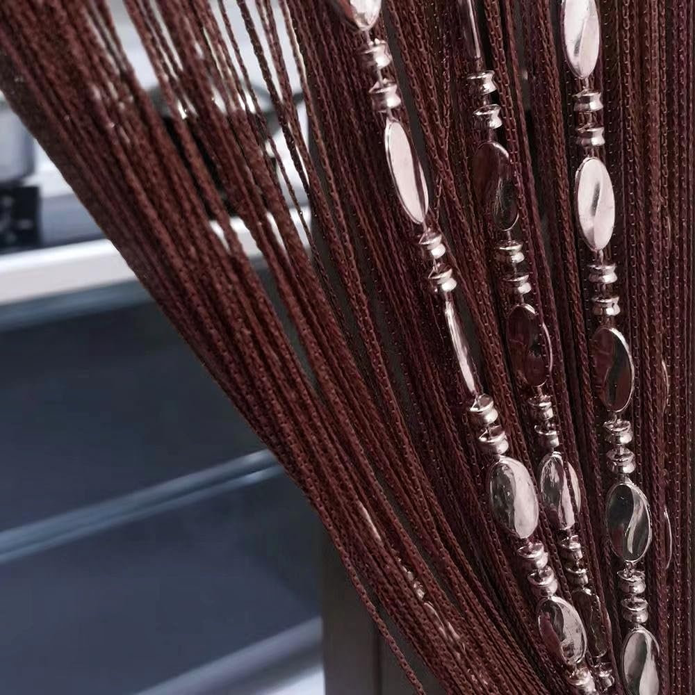 Ave Split 100Cmx200Cm Decorative Door String Curtain Beads Wall Panel Fringe Window Room Divider Blind For Coffee House Restaura