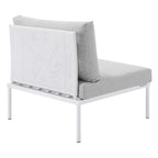 Modway Harmony Sunbrella® Outdoor Patio Aluminum Armless Chair in White Gray
