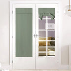 Nicetown Room Darkening Door Curtains For French Door, Blackout Privacy Door Shade For Balcony Glass Door, Thermal Insulated Tie Up Door Blinds For Sightseeing, W26 X L72 Inch, 1 Panel, Greyish Green