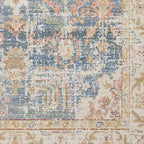 HomeRoots 532009 8 x 10 ft. Blue Floral Power Loom Rectangle Area Rug